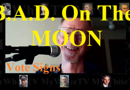 B.A.D. on the MOON. Vote Signs.
